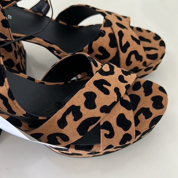 H&M Leopard Platform Shoes Heels New Size 6 - Picture 7 of 11